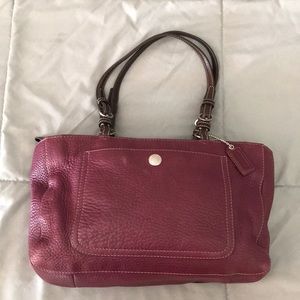 Coach Maroon Chelsea Pebbled Leather Shoulder Bag